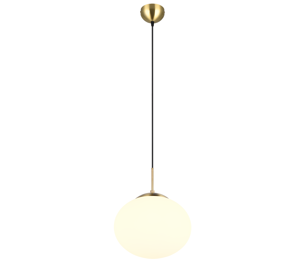 Lampa wisząca Fomento złoto-biała 1xE27x15W minimalistyczna wym: 150 x 30 x 30 cm szkło Trio
