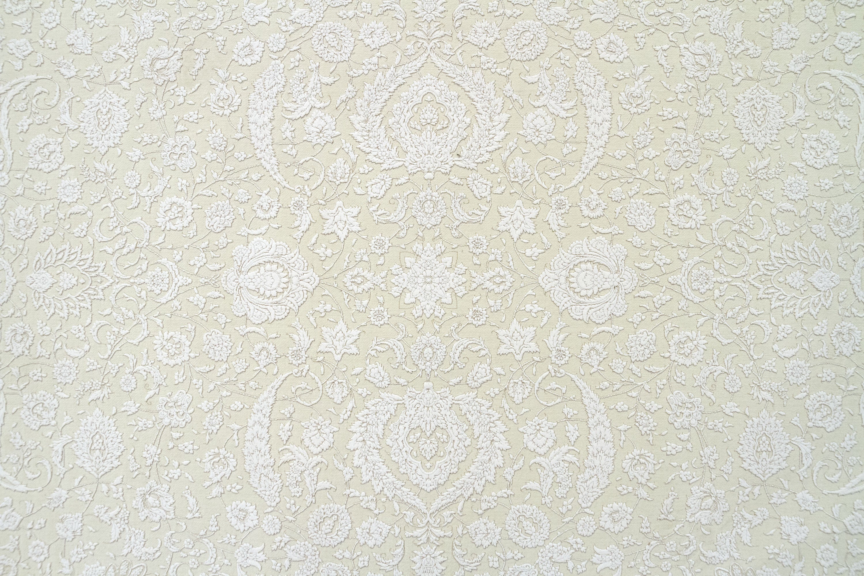 Hamid - Tapis 300x200cm blanc motif floral oriental - 3