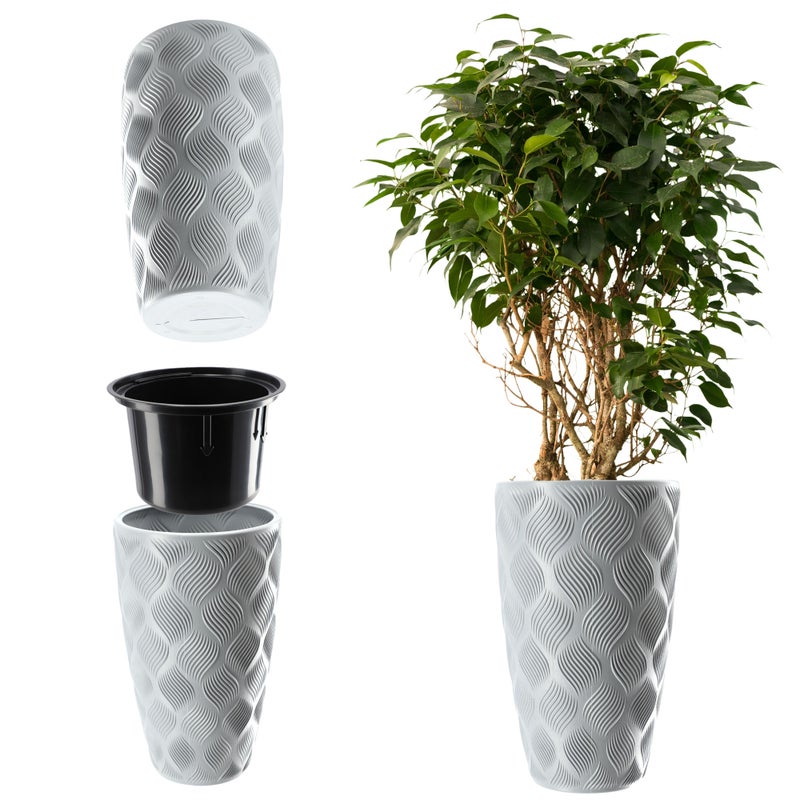 DONICZKA DONICA NA KWIATY Z WKŁADEM 48cm OSŁONKA KWIETNIK PLASTIKOWA WYSOKA