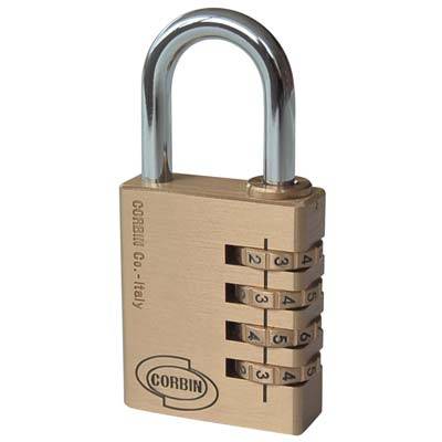 Cadenas Corbin 40mm En Laiton Rectangulaire - Sécurité Simple Avec 2 Clés