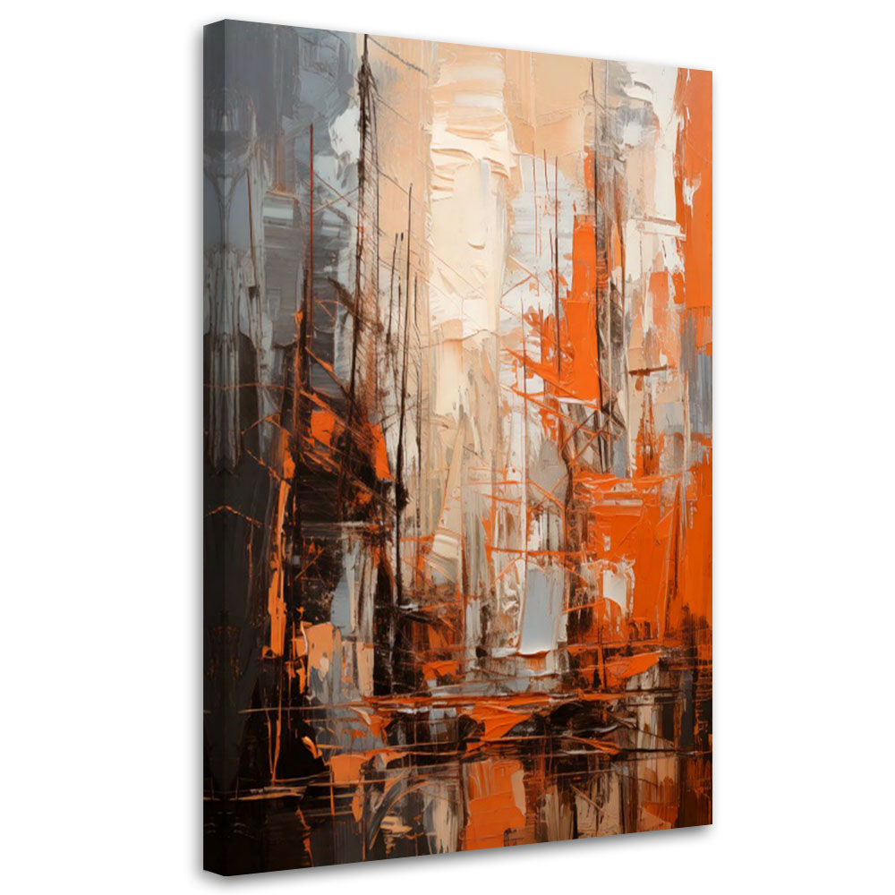 Obraz na płótnie, Abstrakcja Akryl Pomarańczowy 80x120