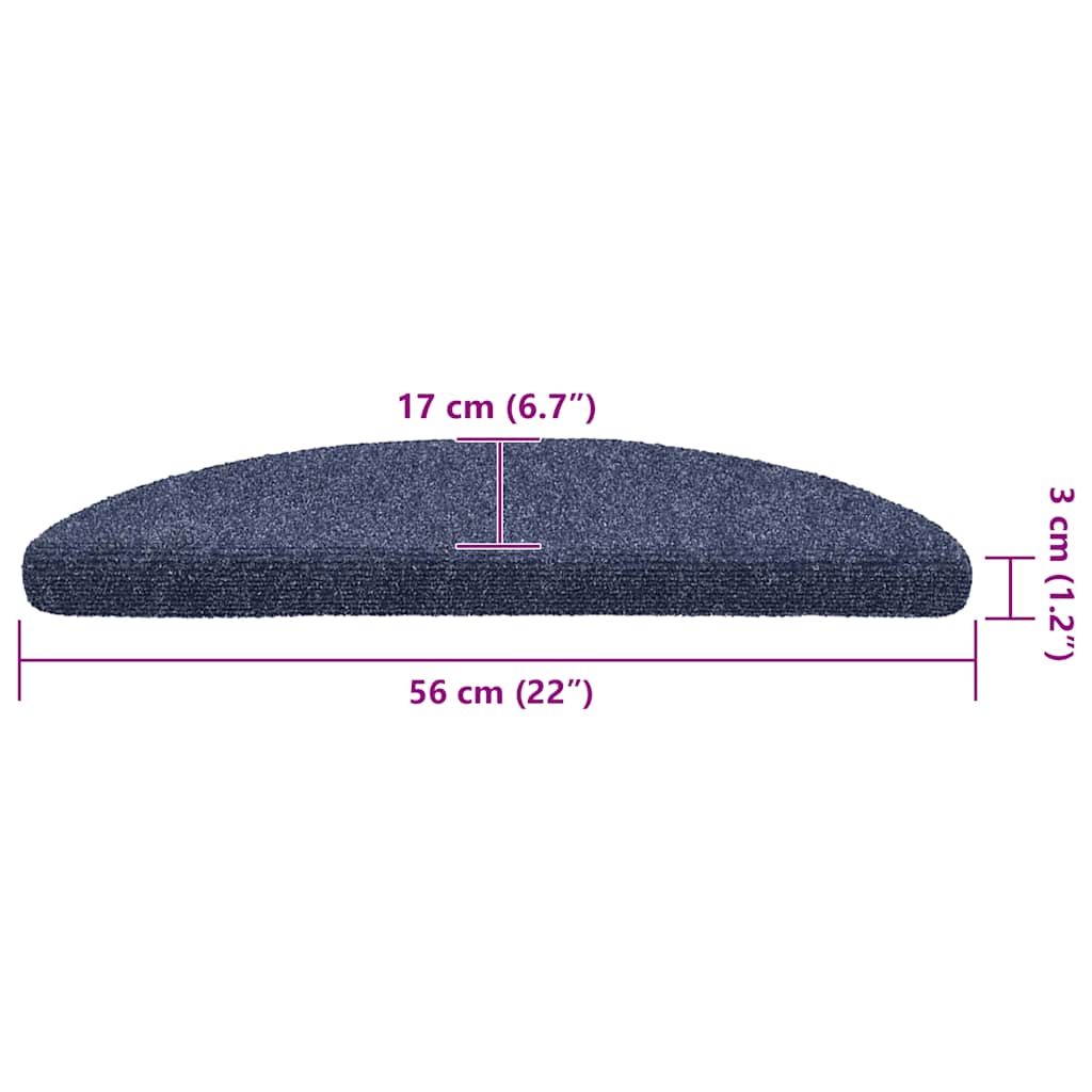Tapis d'escalier auto-adhésifs 30 pcs bleu 56x17x3 cm - 8