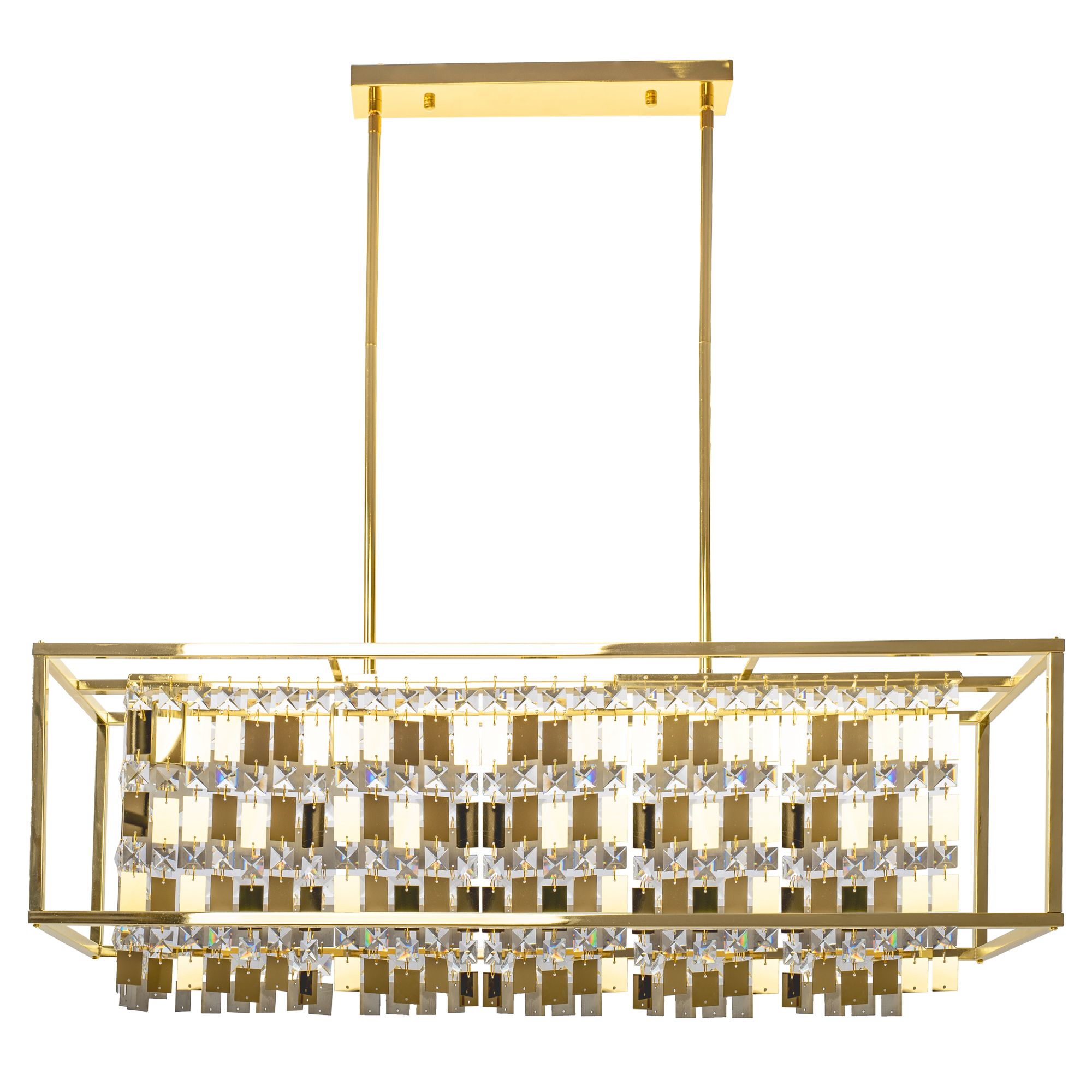 Lampa Sufitowa Wisząca Kryształowa Toolight App1113-4Cp Złoty