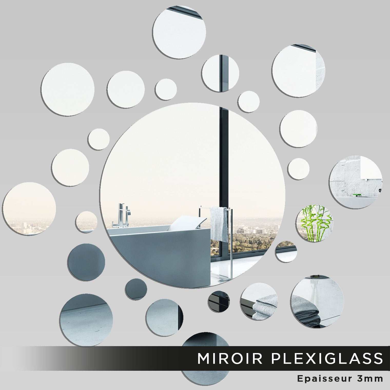 Super Cool Creations Cerchi A Specchio Per Mosaico – 10 Pezzi, Diametro 5 Cm, Adesivi Acrilici Infrangibili
