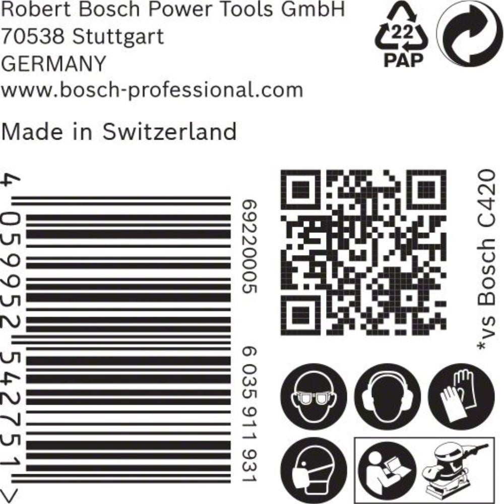 Bosch Accessories EXPERT C470 2608900937 Papier abrasif pour ponceuse vibrante perforé Grain num 80 (L x l) 186 mm x 93 - 4