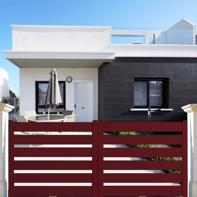 Portail aluminium coulissant SAH en kit dimensions L.4000 (entre piliers) X H.1500 mm Couleurs Rouge (RAL 3004) - 5