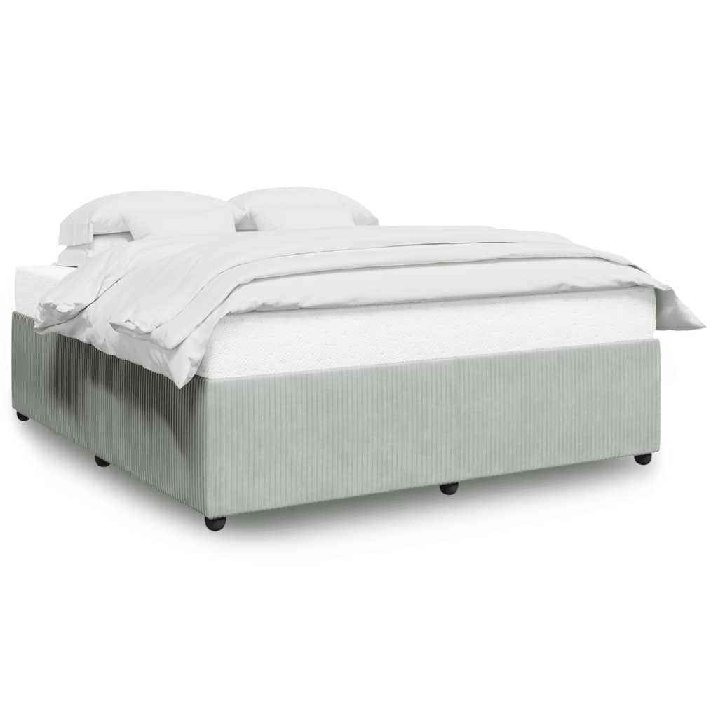 Cadre de lit sans matelas gris clair 200x200 cm velours - 2