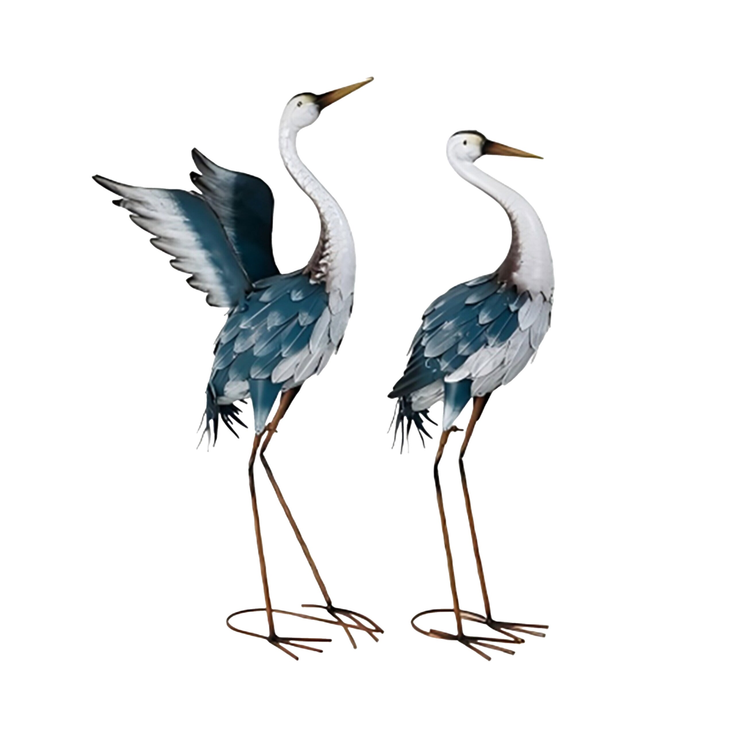 Figurine héron déco de jardin, lot de 2 épouvantails pour étang, héron — free download