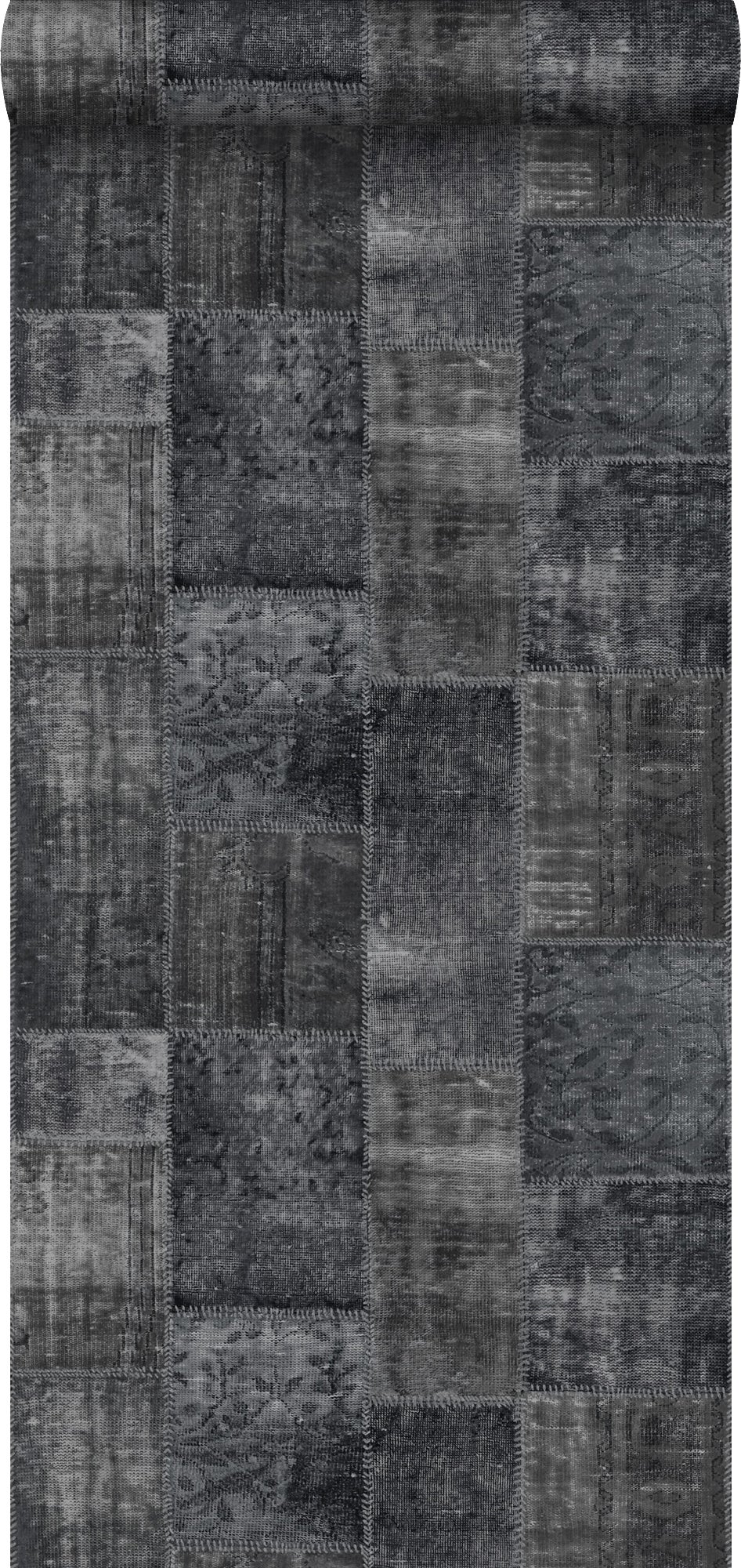 Tapeta kilimowy patchwork czarnym - 53 cm x 10.05 m - ESTAHOME