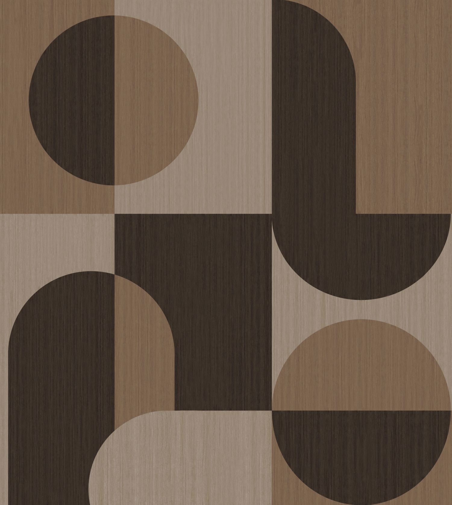 Fototapeta koła w stylu Bauhaus ciemny beżIbrązowym - 250 x 279 cm - ORIGIN