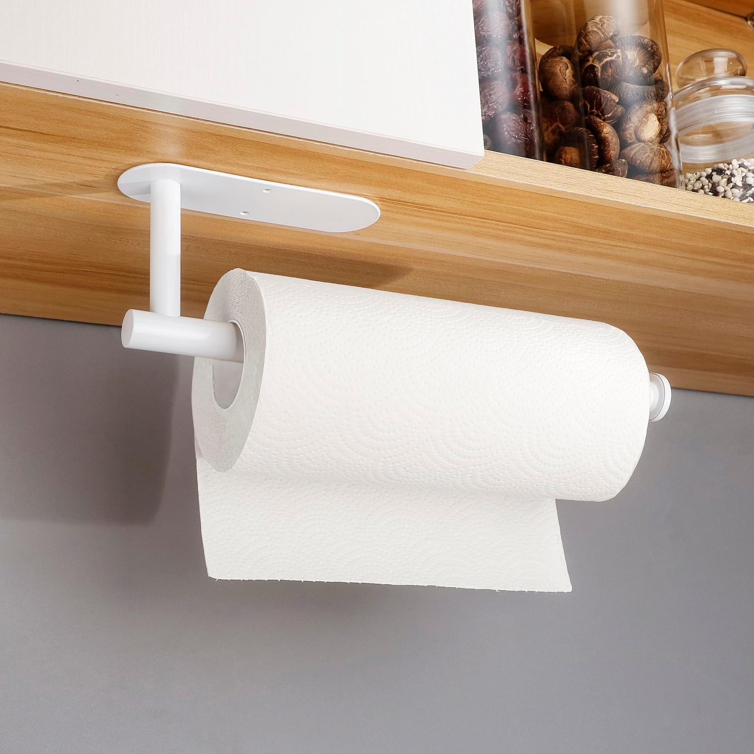 Porte-Papier Toilette Mural Sans Perçage Porte-Papier Hygiénique Avec Étagères Antidérapant Porte Rouleau Papier Pour Toilette Cuisine - Noir