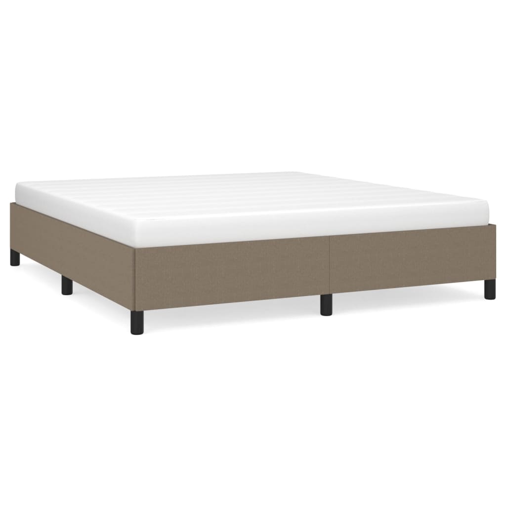 Cadre de lit sans matelas taupe 180x200 cm tissu - 2