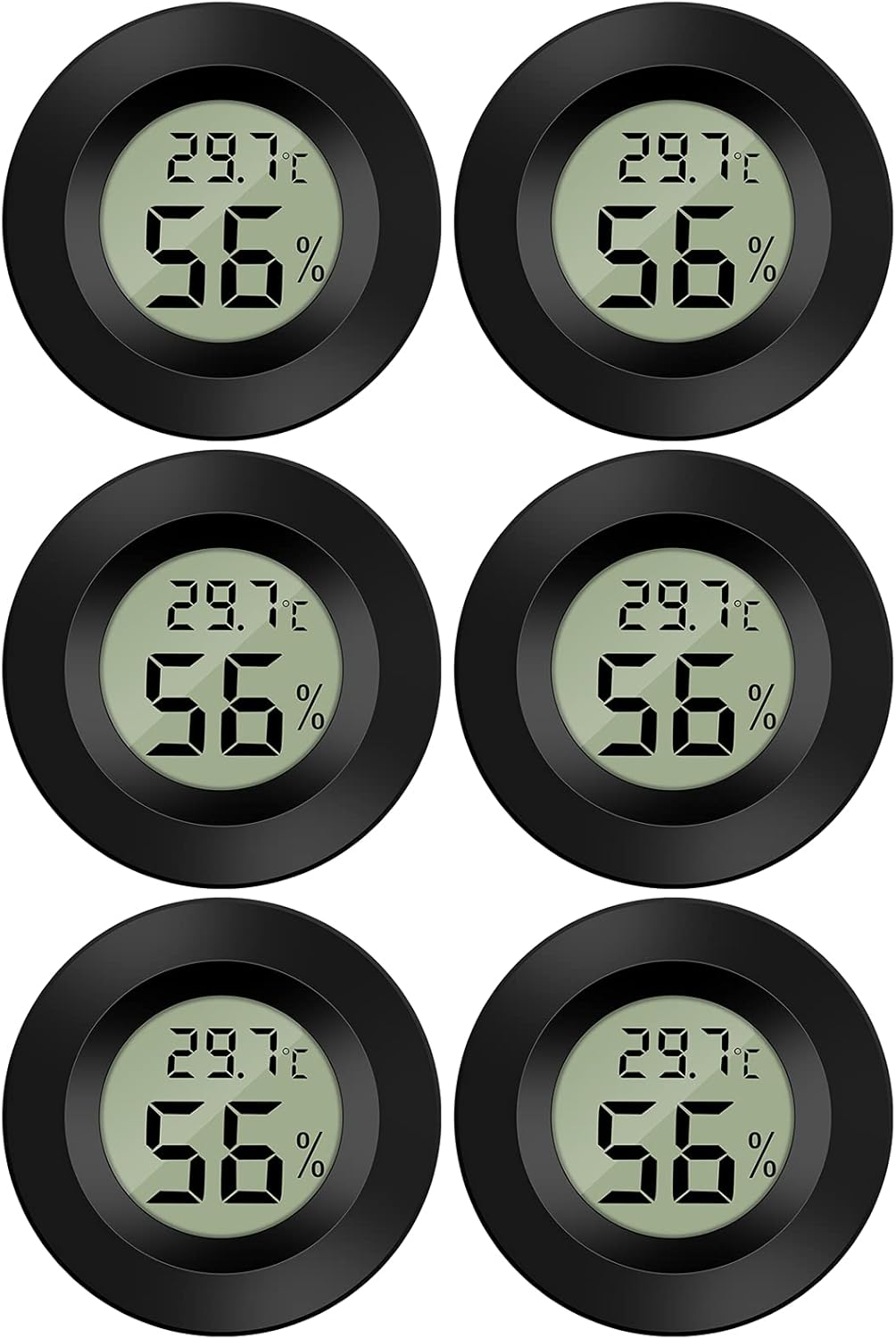 Miniaturowy cyfrowy termometr-higrometr LCD, temperatura i wilgotność -50~70℃ 10%~99% RH, wskaźnik termohigrometryczny do biura, kuchni, piwnicy