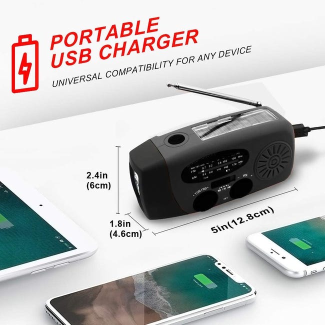 Radio Solare da 16000 mAh AM/FM/WB Radio Portatile Ricaricabile Radio Solare da 16000 mAh AM/FM/WB Radio Portatile Ricaricabile