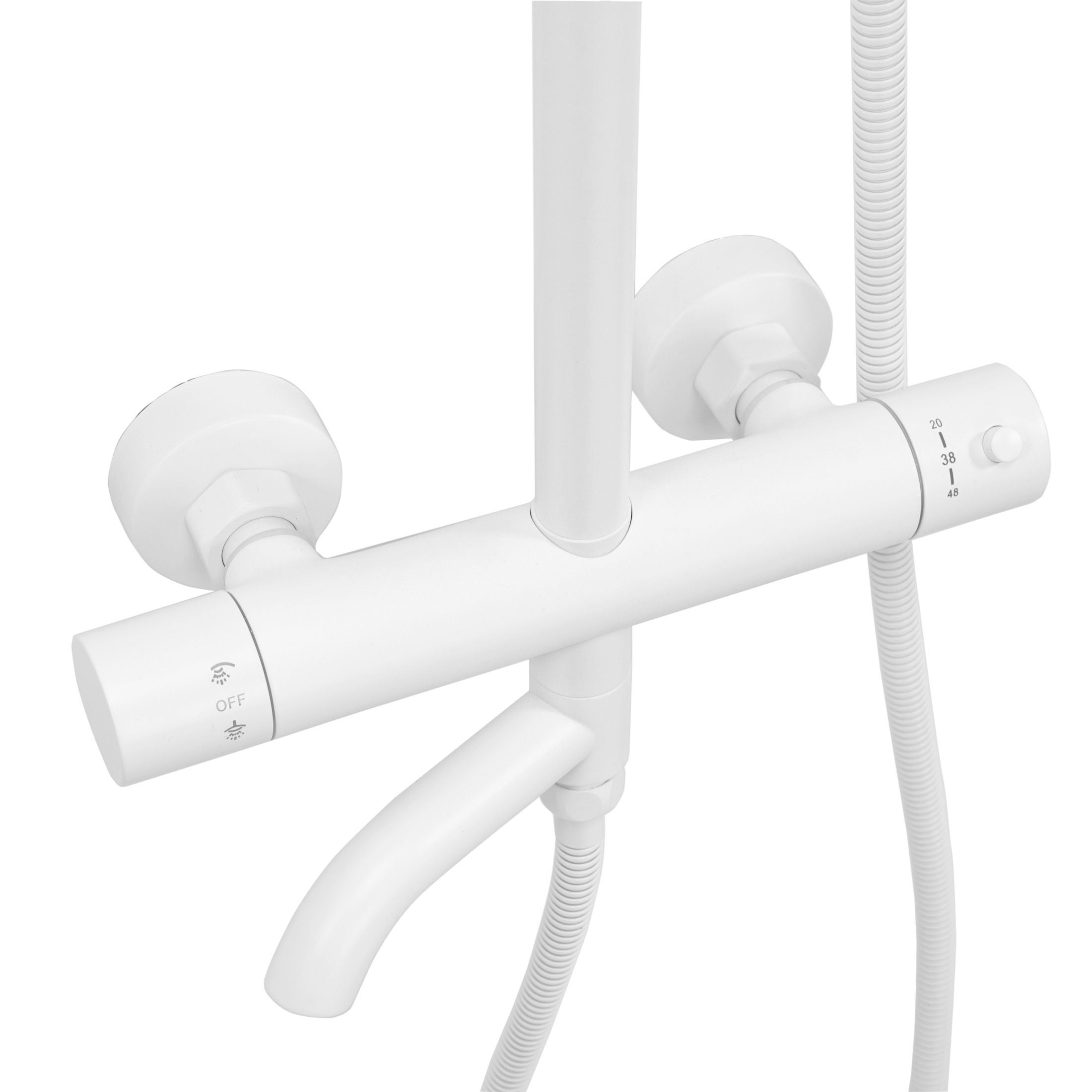 COLONNE DE DOUCHE-BAIGNOIRE ENCASTRÉE REA LUNGO THERMOSTAT WHITE 45X26,5X117CM - 8