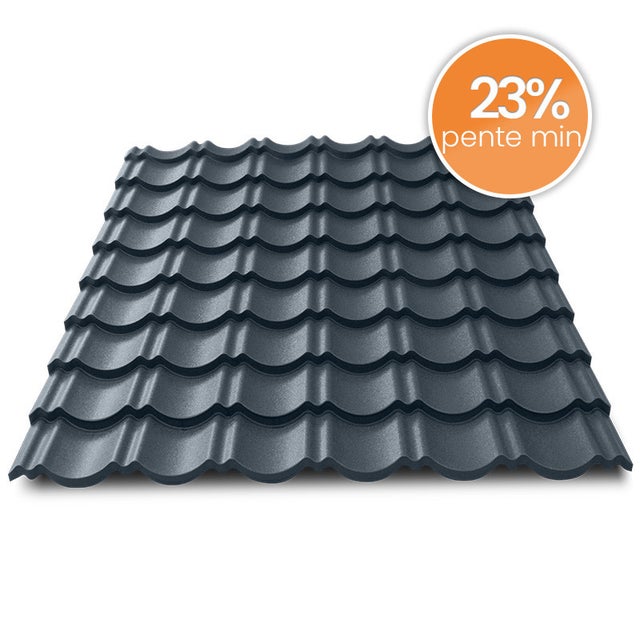 Tôle imitation tuile emboîtable - BACACIER Tuile R Originale® | 1180 x 934mm - 1.00 m² Anthracite mat