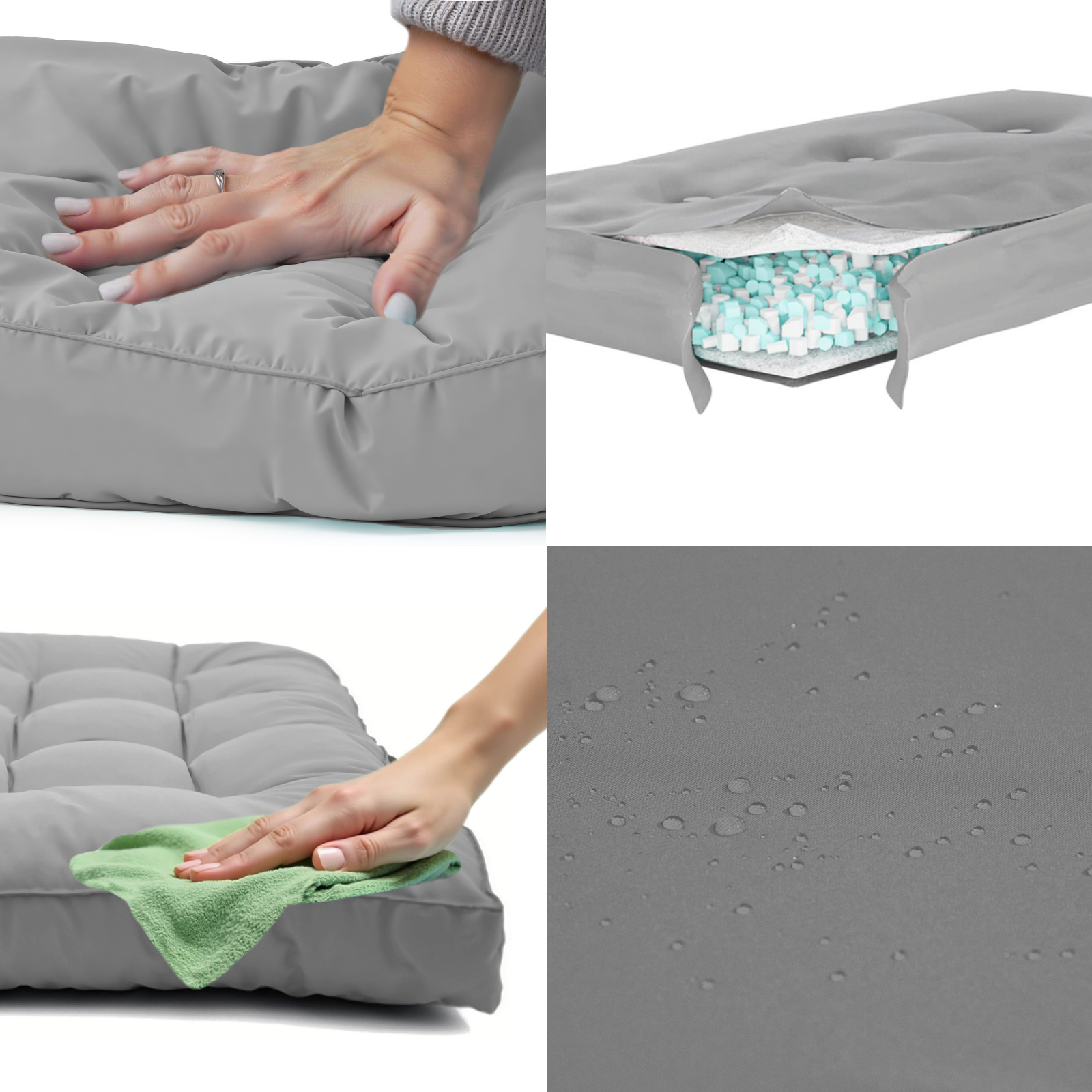 Coussins matelas pour palette 120X80X20 en polyester gris galet - 3