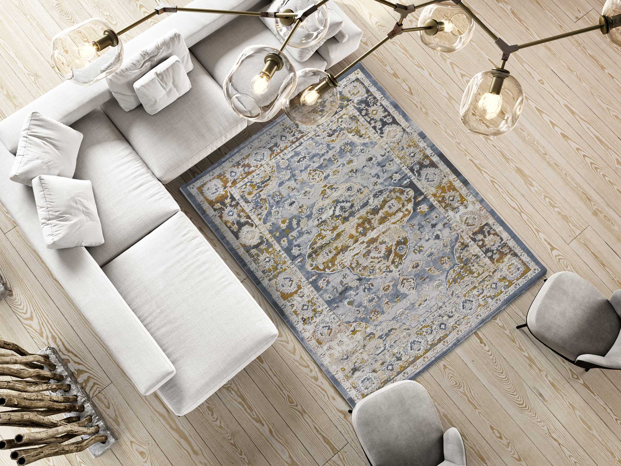 Alfombra interior multicolor rectangular 77 x 150 cm springs vintage - atticgo