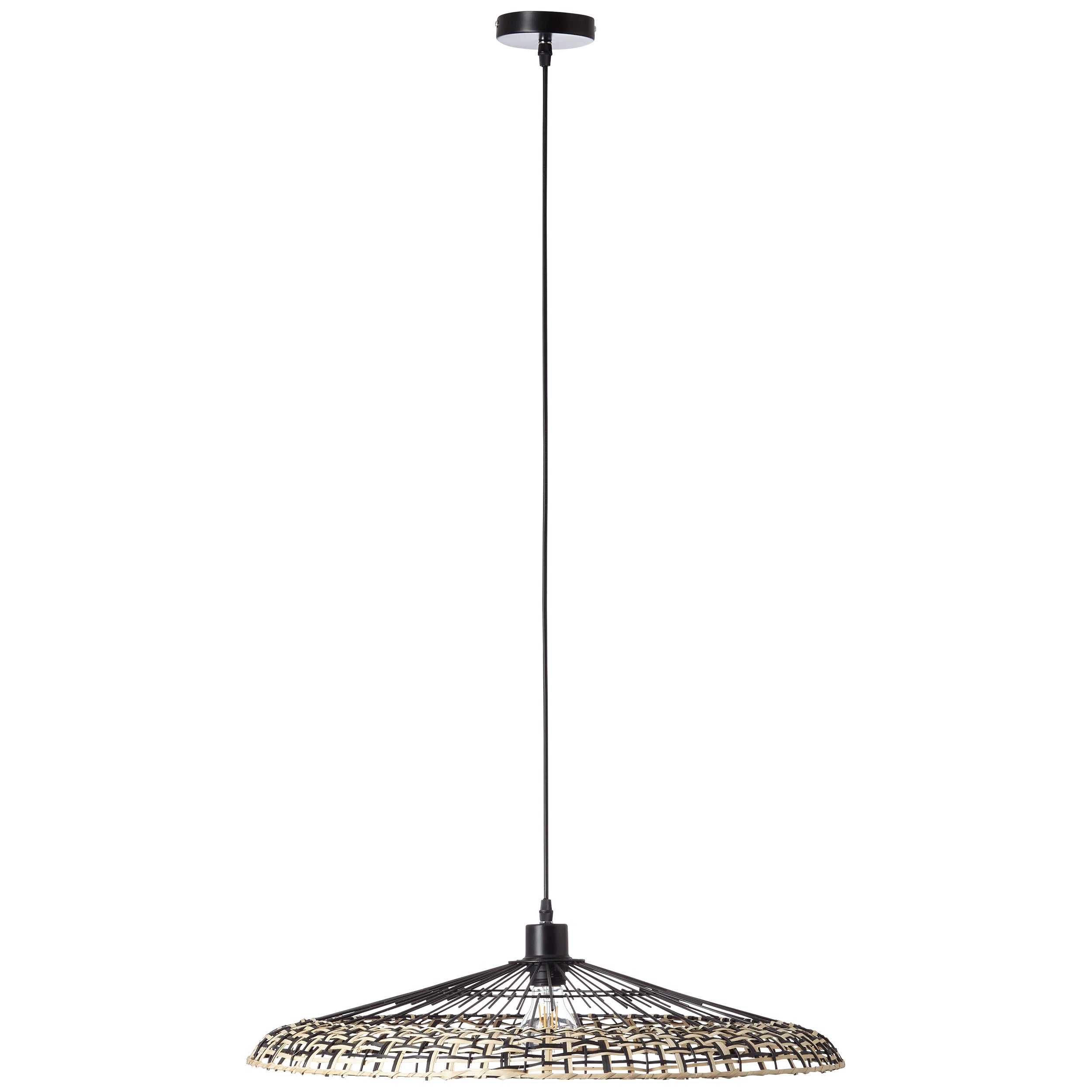 Brilliant lampa sufitowa Sandros 31cm czarny/szkło metal/drewno czarny 2x D45, E14, 40 W - 2