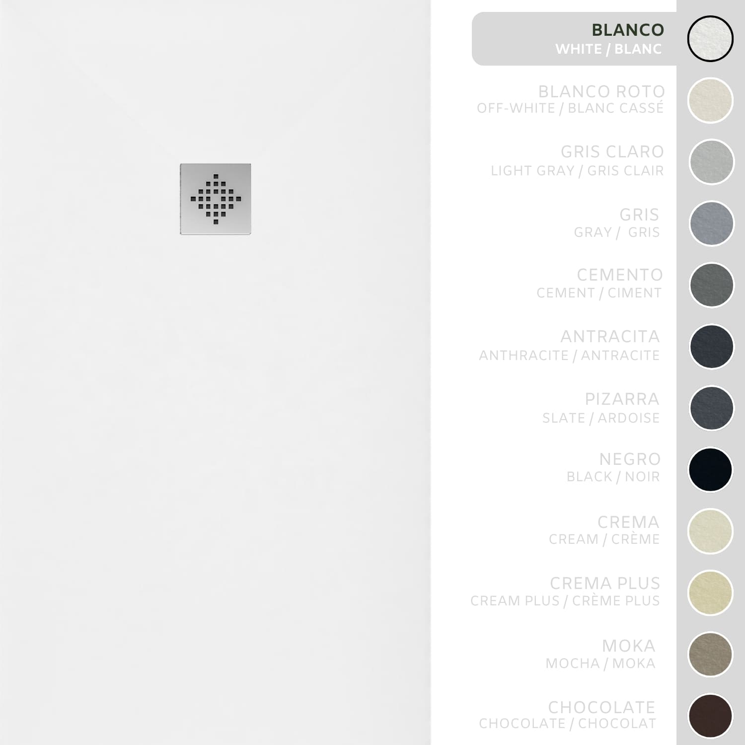 SOULHOME Brodzik prysznicowy– Żywica– Gel Coat– Gładka/Kamienna tekstura – Antypoślizgowy – Kolor biały – 160X75- Niski 3 cm– Standard