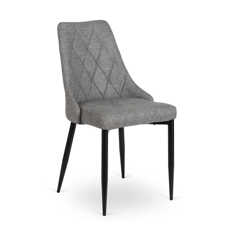 Krzesło Kuchenne Tapicerowane Tkanina CORK 2 Do Jadalni Salonu Szare Loft