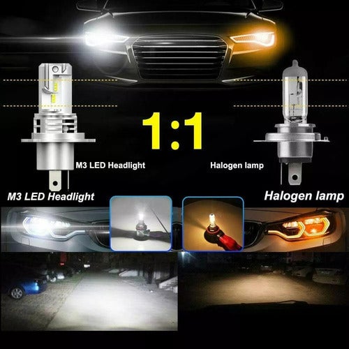 Coppia lampade a LED per Auto Moto H4 6500K 55W luce bianca - 2