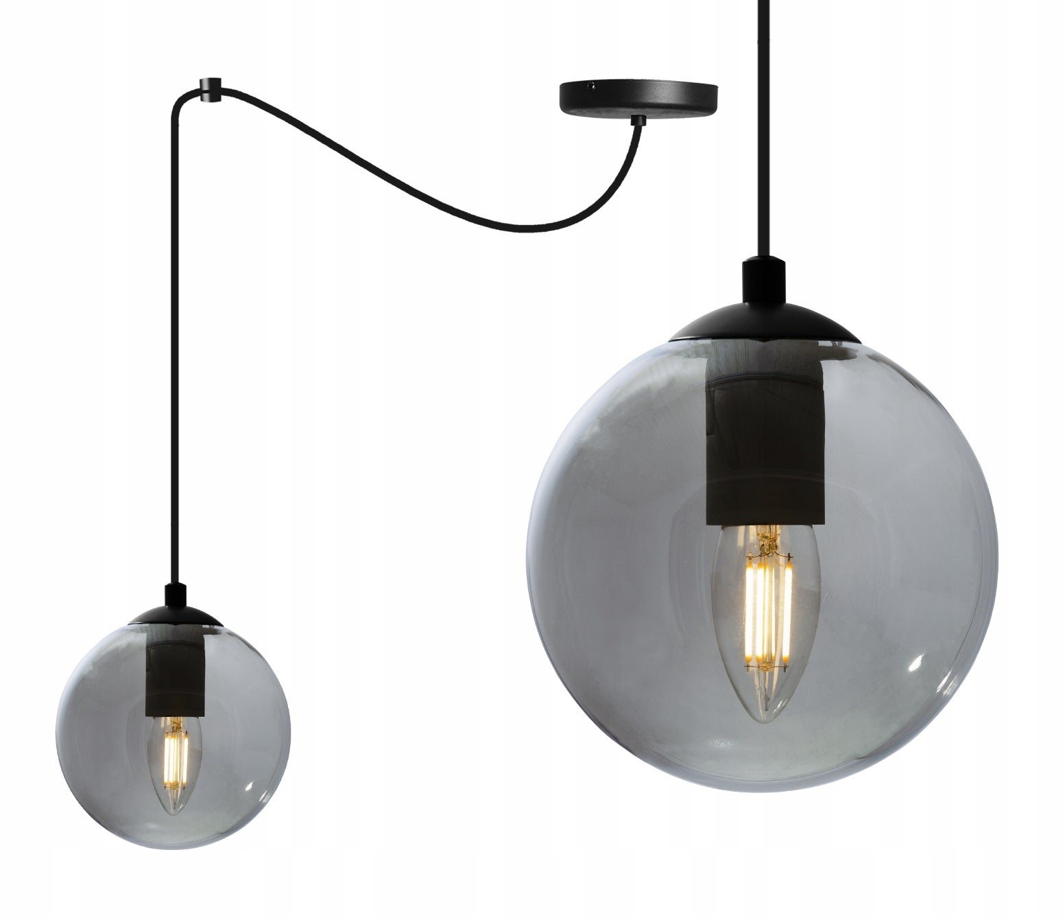 Lampa sufitowa wisząca Spider Paris boho 1xE27 abażur kula grafitowa Light Home LH