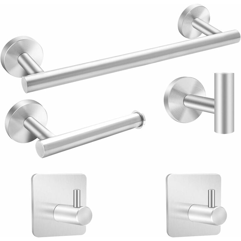 Set 12 Accessori Bagno In Acciaio Inox SUS304 – Portasciugamani, Porta Carta, Ganci A Ventosa E Gancio Accappatoio