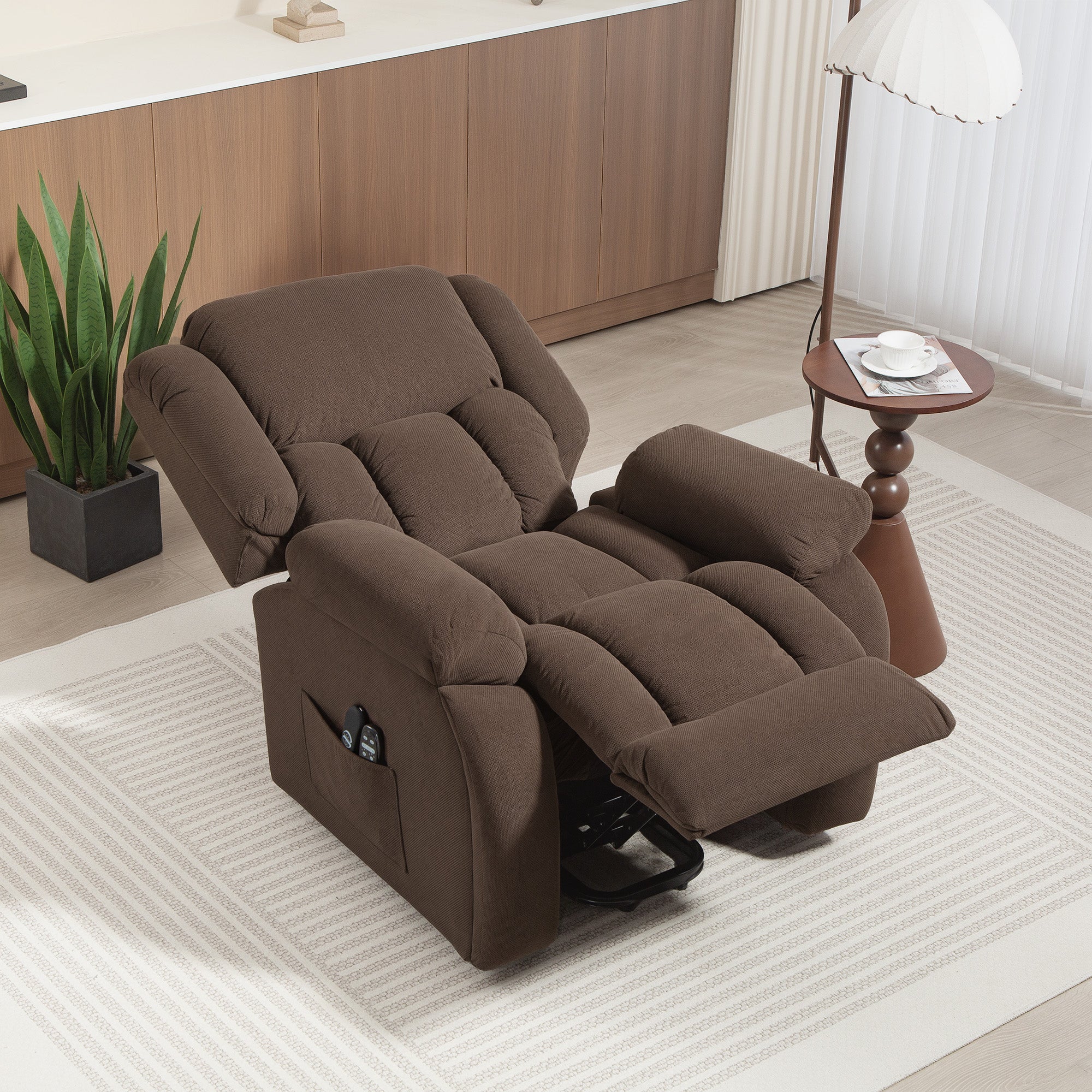 Fauteuil releveur électrique Velours (100% polyester) HOMCOM - 9