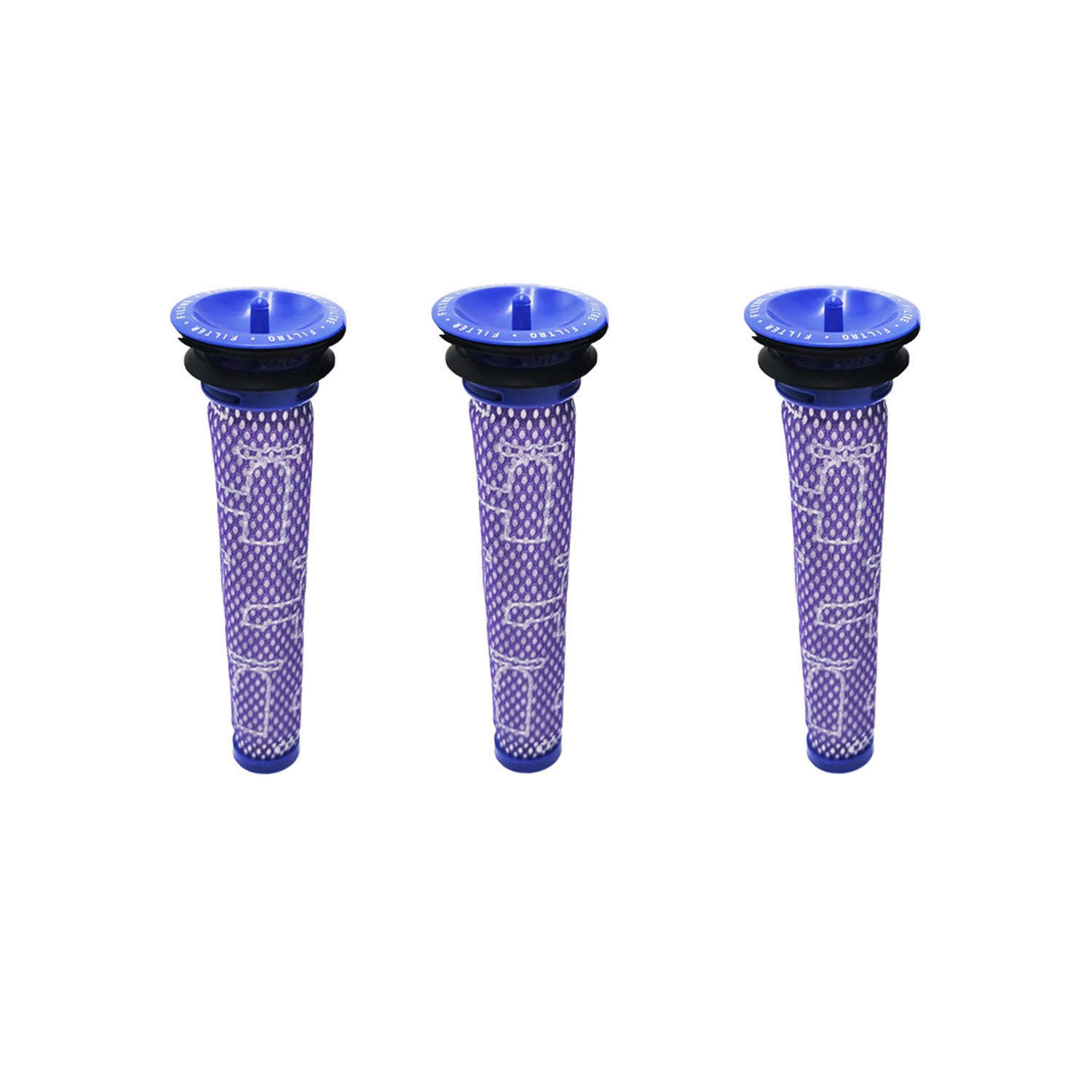 Zestaw 3 wymiennych filtrów wstępnych do odkurzaczy Dyson – Filtry kompatybilne z modelami Dyson V6, V7, V8, DC59 i DC58. Zastępują części zamienne.