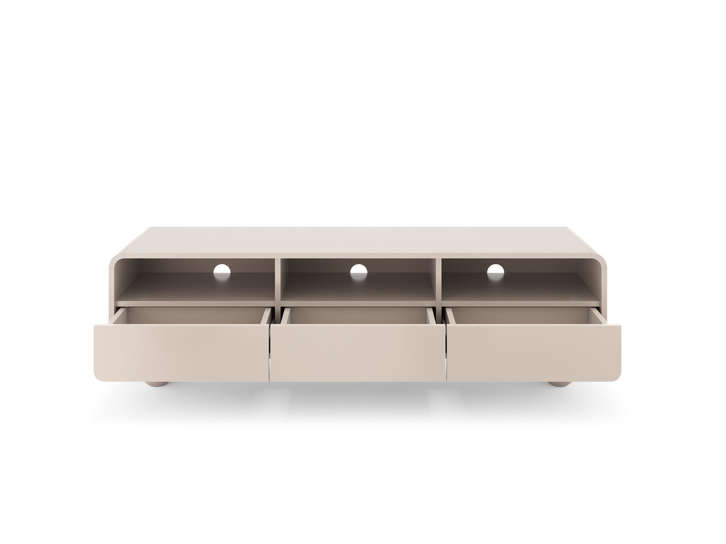 Minimalistyczna Szafka RTV ALVION 160 cm z szufladami i kulkowymi nogami, Kaszmir – nowoczesny design - 2