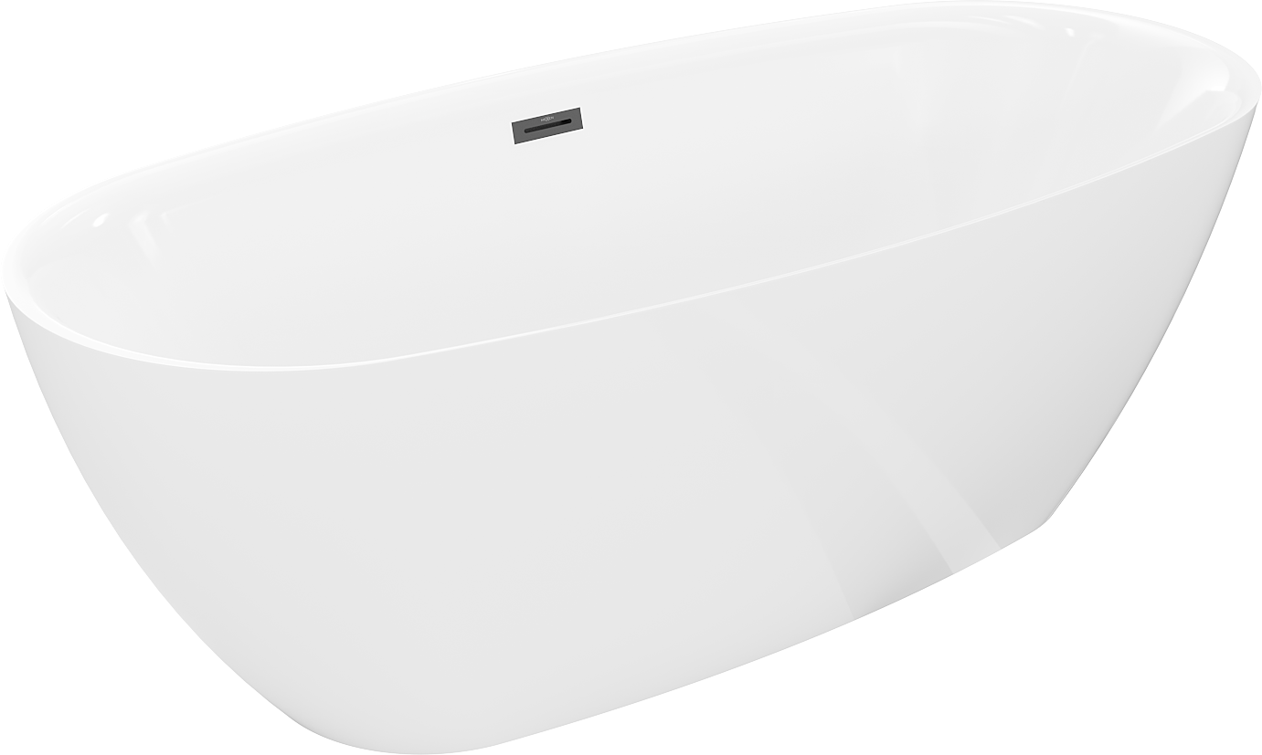 Mexen Luvo Slim wanna wolnostojąca 170 x 75 cm, biała, przelew czarny - 52801707500-70