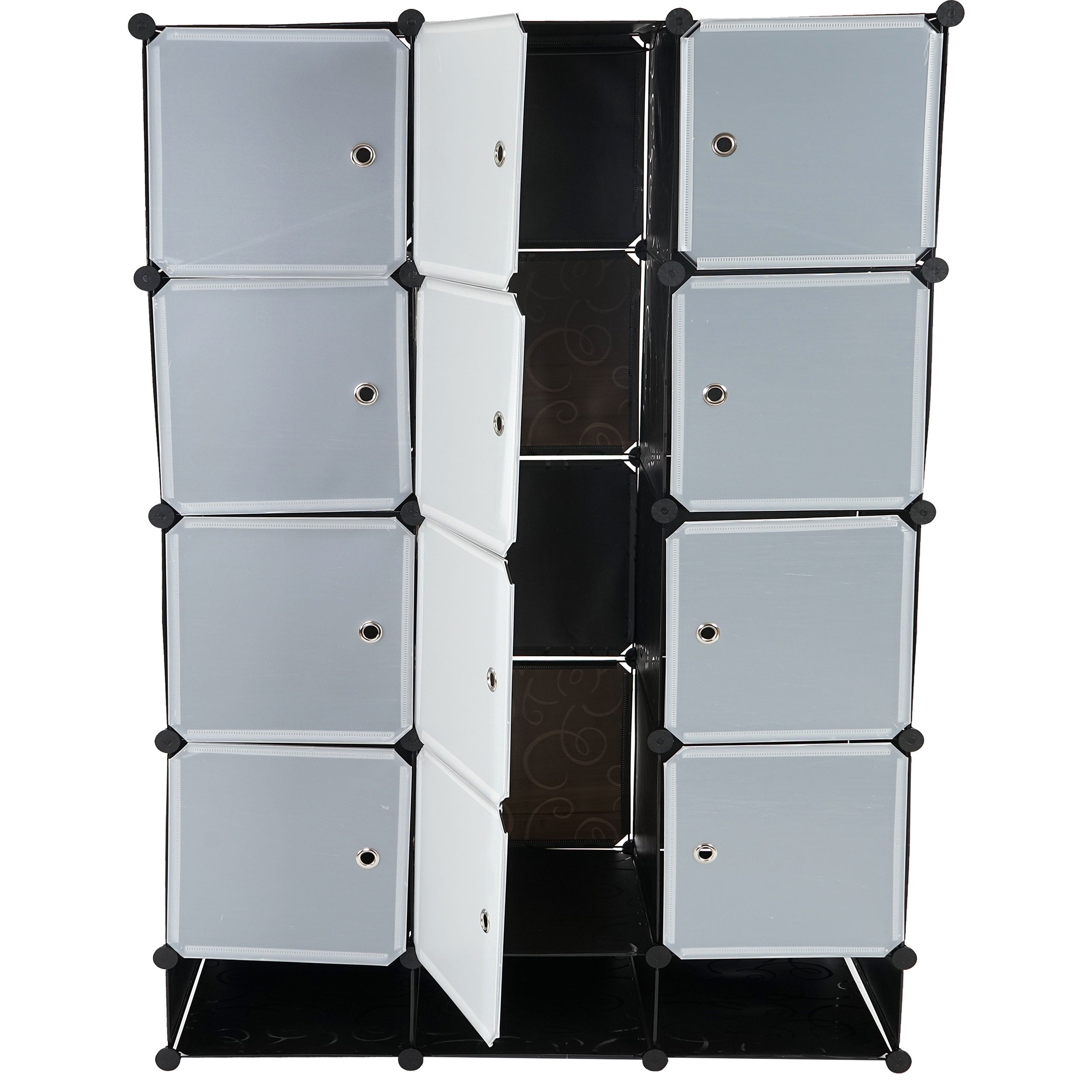 System regałów Sydney T306, półki wtykowe do szafy ubraniowej, 8 pudełek po 37x37x47cm czarne