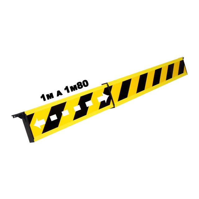 Barrière téléscopique 1 à 1,80m rétroréfléchissante Jaune/Noire Hachuré - 1320130
