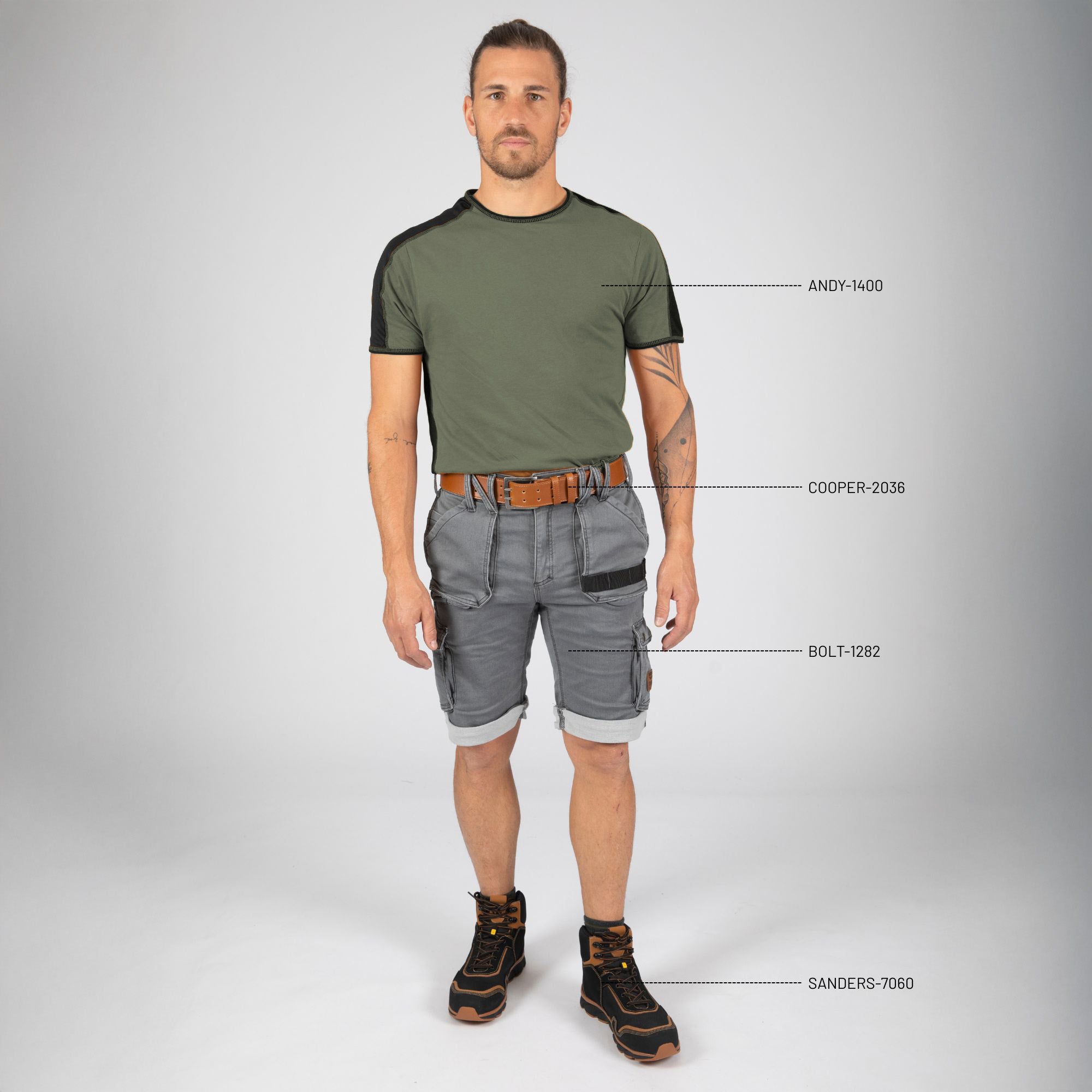 ANDY - T-SHIRT MANCHES COURTES DE TRAVAIL - 1400 Kaki S - 2
