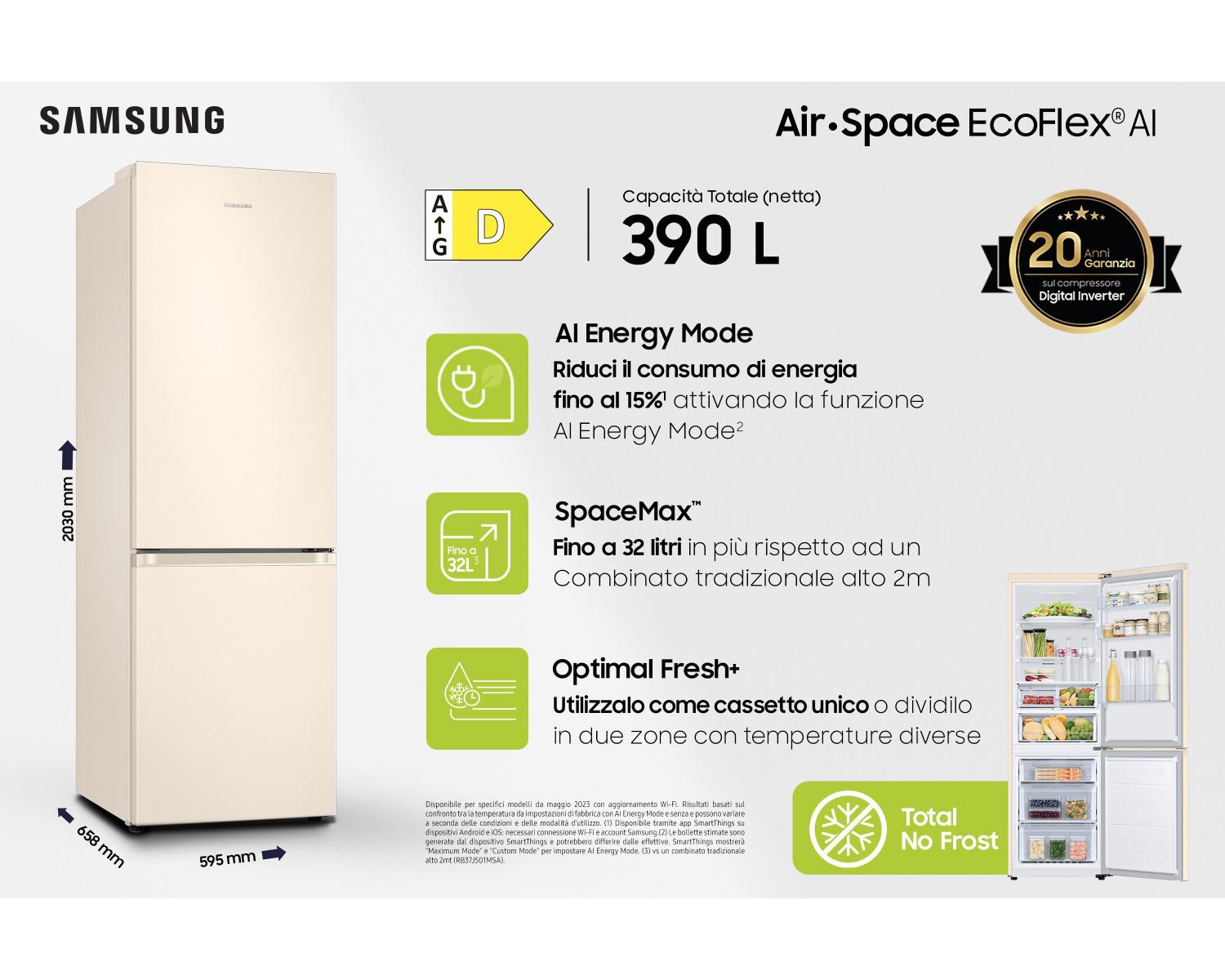 Samsung RB38C603DEL Pose libre 390 L D Sable - 3