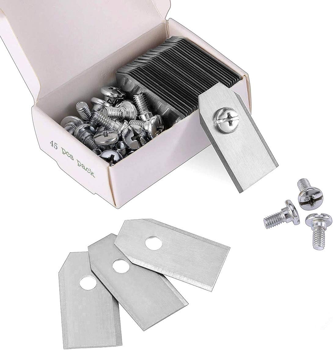 45 x Tytanowe Ostrza Nożowe do Wszystkich Kosiarek Robotycznych Husqvarn/Automower/Yardforce/Gardena (3g-0.75mm) z 45 Śrubami