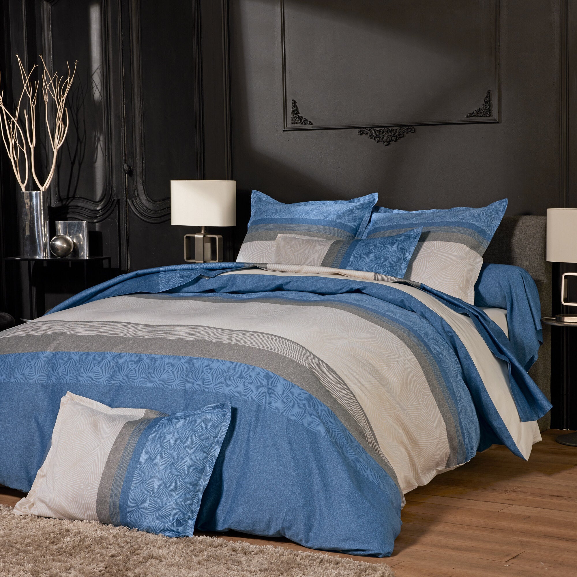 Drap Plat 240x310 Cm Satin De Coton TIAGO Noir | Leroy Merlin