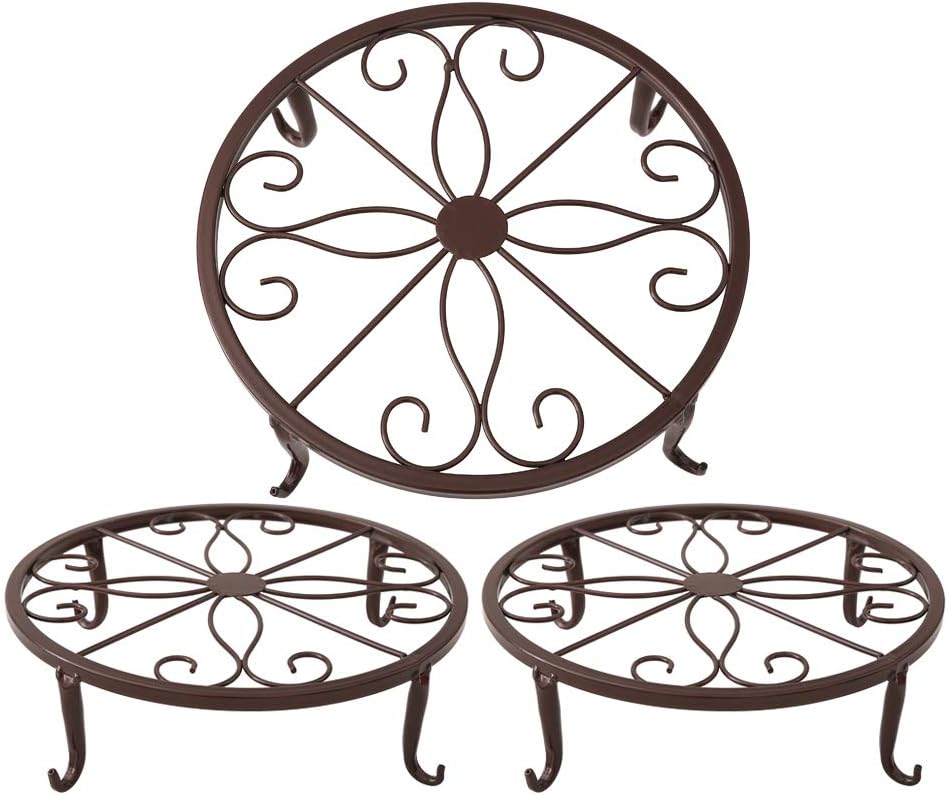 Brązowy uchwyt na doniczkę 23 x 23 x 11,5 cm, stojak na sukulenty do użytku wewnątrz i na zewnątrz, 3 sztuki