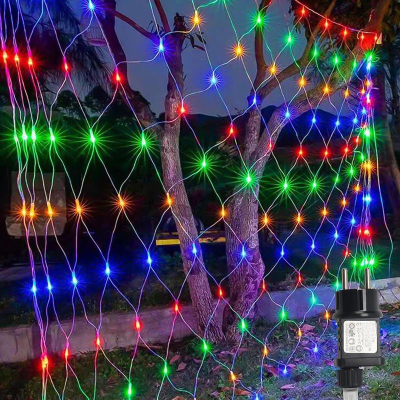 LED Filet de lumière 2*2M Rideau de lumière Chaîne de lumière Lumière ...
