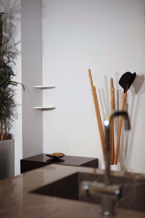 2 Mensole Angolari Marmo Made Italy - 22.9x22.9x2cm | Set Completo Con Kit Montaggio - Foto 5