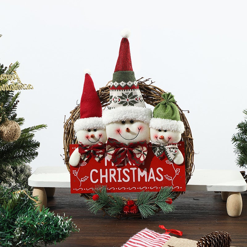 Corona Navideña MuÃ±ecos De Navidad Para Puerta Corona Navideña De