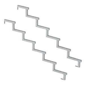 Kaminbau Mierzwa Escalier en acier galvanisé et anthracite revêtu par pulvérisation, 5 marches en caillebotis, largeur 120 cm, hauteur 95 cm Kaminbau Mierzwa Escalier en acier galvanisé et anthracite revêtu par pulvérisation, 5 marches en caillebotis, largeur 120 cm, hauteur 95 cm