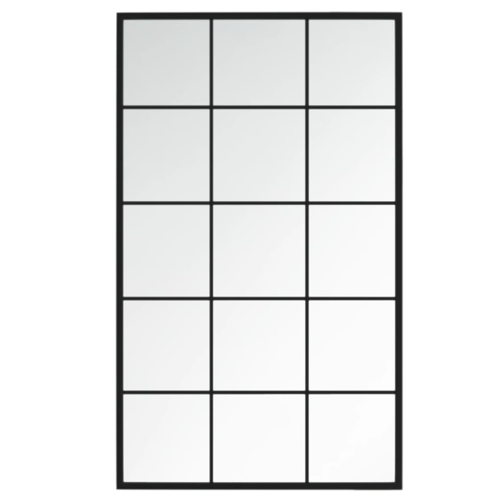 vidaXL Espejo de pared metal negro 100x60 cm - 7