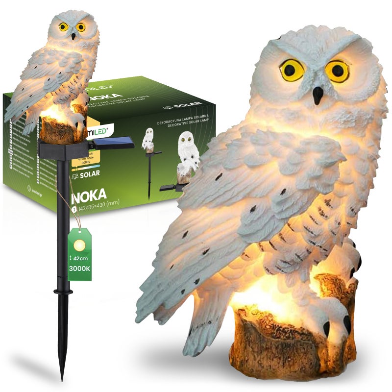 Lampa Solarna Lumiled Ogrodowa LED Wbijana Słupek Sowa 3000K Ciepła biel IP44 1 szt.