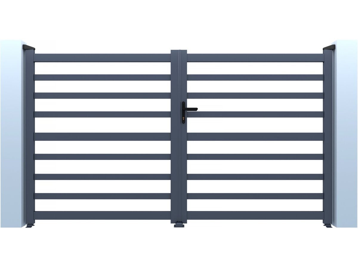 Brama aluminiowa ażurowa "Martin" - 300 x 140 cm - Szara