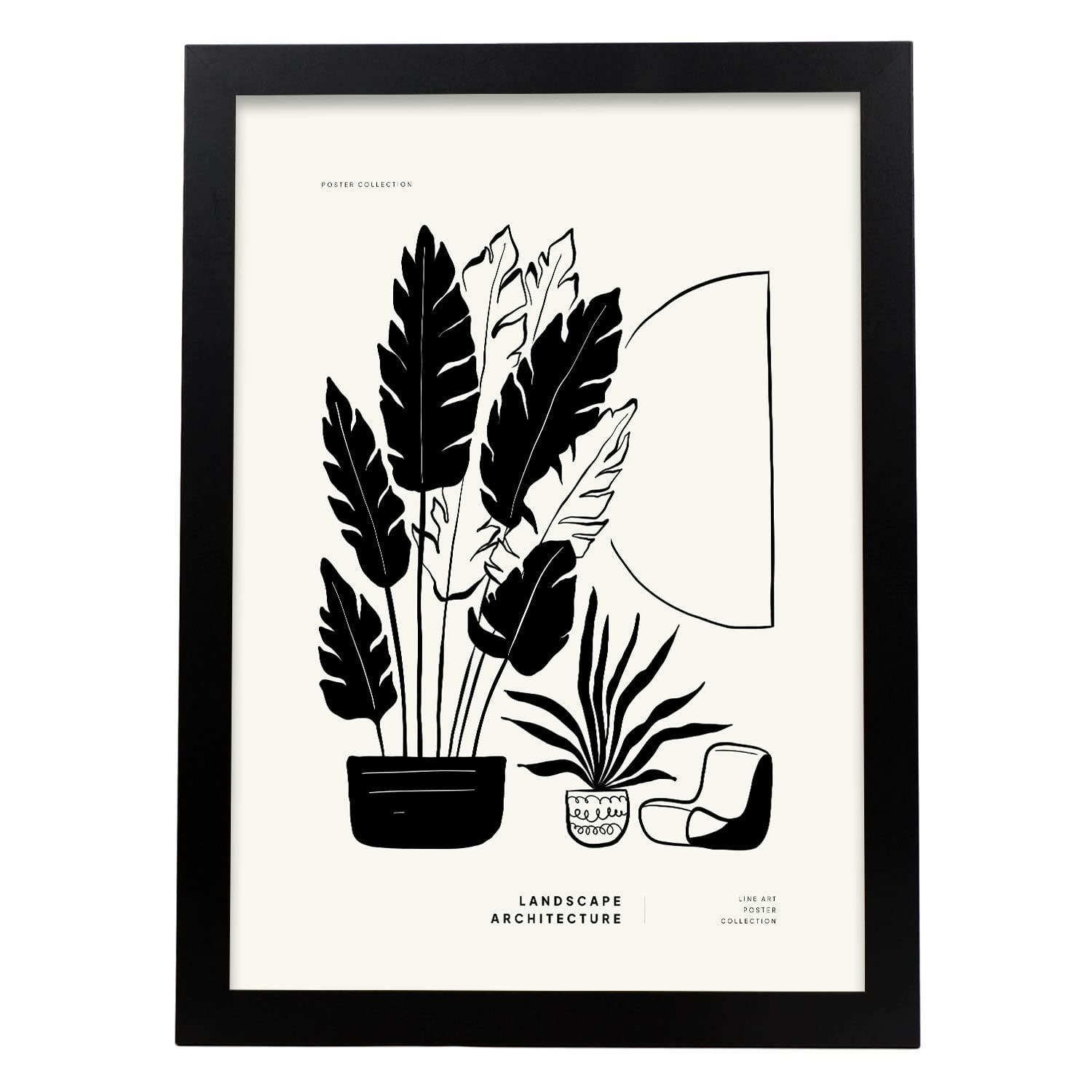 Nacnic póster pop art abstracto. plantas enfogiosas ilustraciones artísticas modernas para la decoración de interiores. marco negro - a3