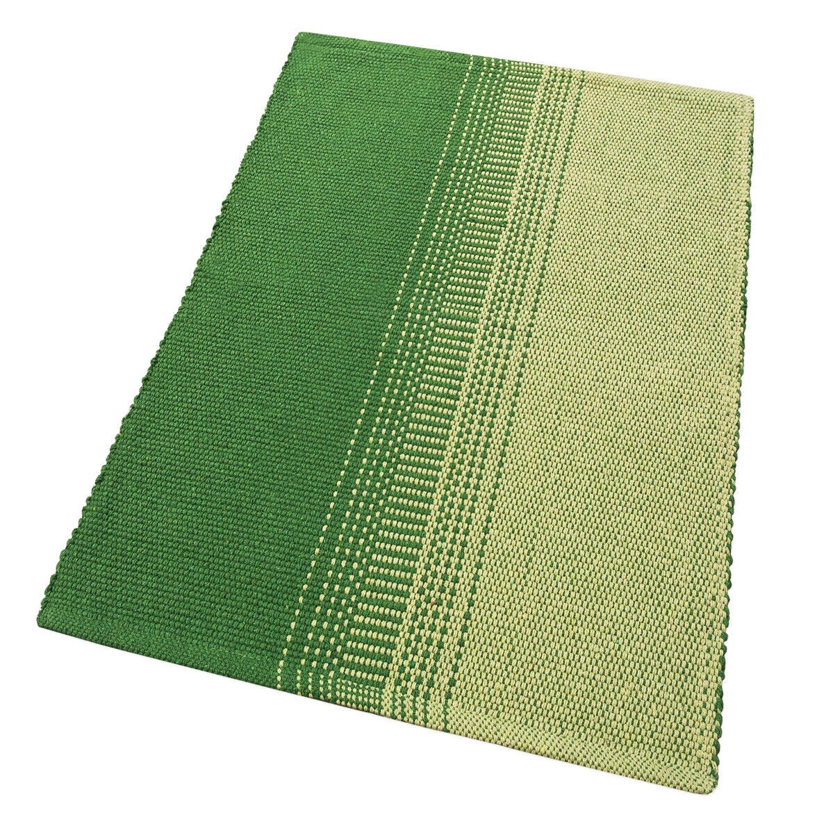 Alfombra de baño cocina 55x180 cm algodón puro suave absorbente lavable tejidas a mano verde
