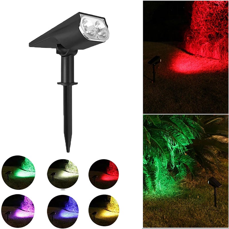 Zewnętrzne światło słoneczne, wodoszczelny reflektor solarny z regulacją IP65, oświetlenie krajobrazu solarne, kolor RGB