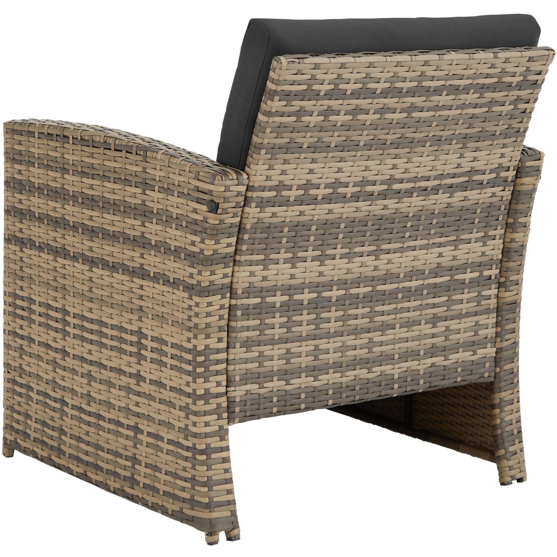 Salotto da giardino in polietilene con struttura in acciaio, 4 posti, design curvo e piano in vetro TECTAKE - 6